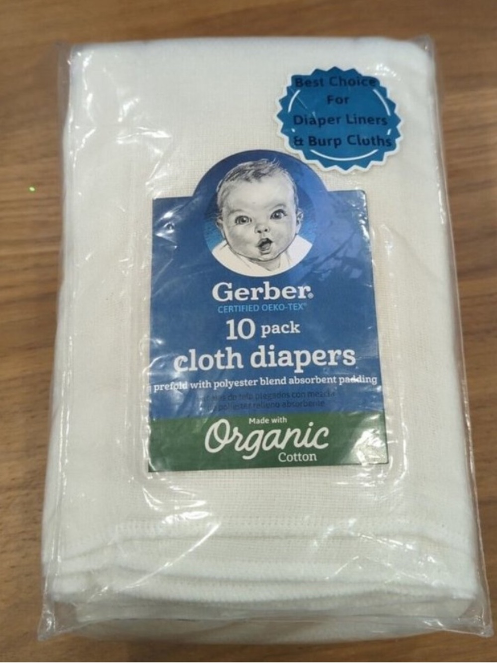 Gerber Organic Cotton Cloth Diapers 10 Pk